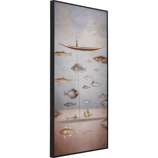 Framed Picture Cloud Fisherman Boat 60x120cm - DEKOR