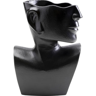 Vase Rostro Side Black 27cm - DEKOR