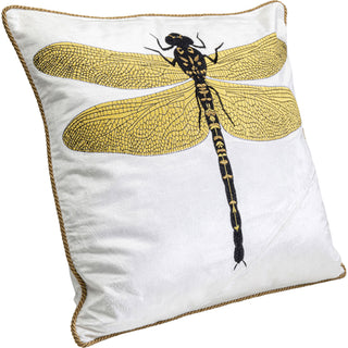 Cushion Glitter Dragonfly White 40x40cm - DEKOR