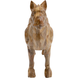 Wooden Bulldog Figurine