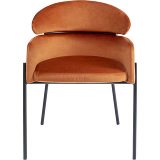 Chair With Armrest Alexia Velvet Orange - JULIA VENCE STORE