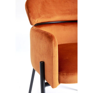 Chair With Armrest Alexia Velvet Orange - JULIA VENCE STORE