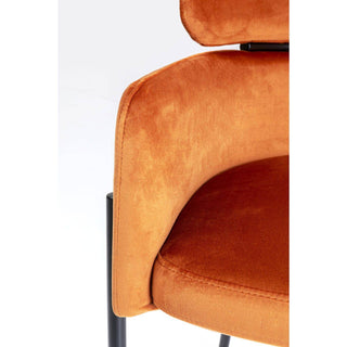 Chair With Armrest Alexia Velvet Orange - JULIA VENCE STORE
