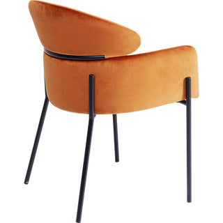 Chair With Armrest Alexia Velvet Orange - JULIA VENCE STORE