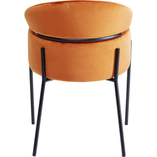 Chair With Armrest Alexia Velvet Orange - JULIA VENCE STORE