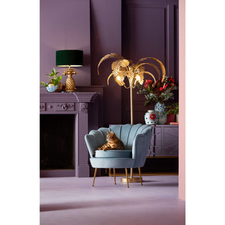 Armchair Water Lily Gold Aqua - DEKOR