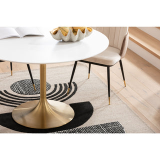 Table Invitation Set White Brass Ø120cm - DEKOR
