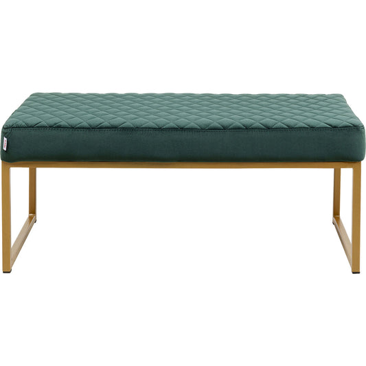Bench Smart Velvet Dark Green Brass 90cm