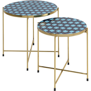 Side Table Priya Blue (2/Set) - DEKOR