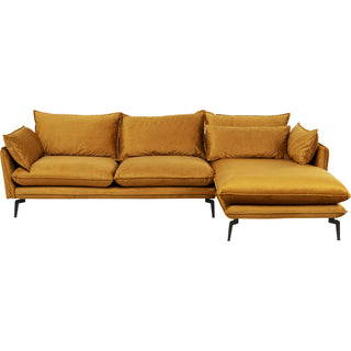 Corner Sofa Monza Right Velvet Curry 296cm - DEKOR