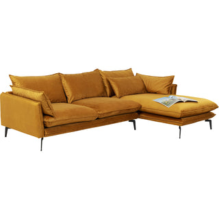 Corner Sofa Monza Right Velvet Curry 296cm - DEKOR