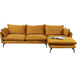 Corner Sofa Monza Right Velvet Curry 296cm - DEKOR