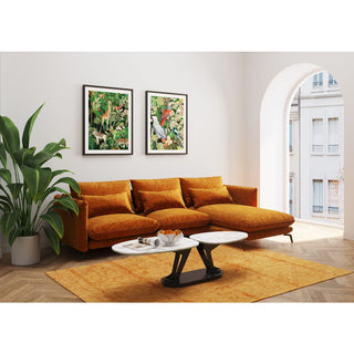 Corner Sofa Monza Right Velvet Curry 296cm - DEKOR