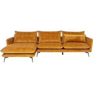 Corner Sofa Monza Left Velvet Curry 296cm - DEKOR