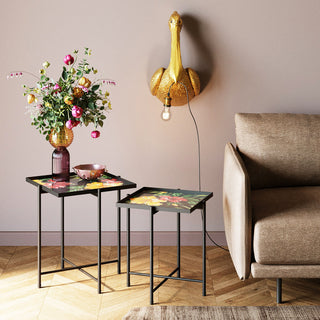 Side Table Flowers Garden Square (2/Set) - DEKOR