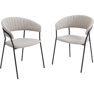 Chair with Armrest Belle Beige (2/Set) - DEKOR