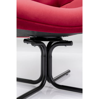 Swivel Armchair Oscar Velvet Red - DEKOR