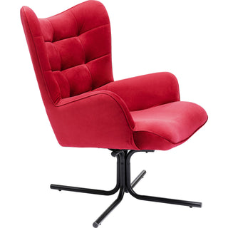 Swivel Armchair Oscar Velvet Red - DEKOR