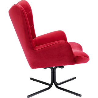 Swivel Armchair Oscar Velvet Red - DEKOR