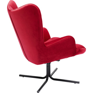 Swivel Armchair Oscar Velvet Red - DEKOR