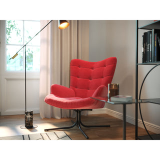 Swivel Armchair Oscar Velvet Red - DEKOR