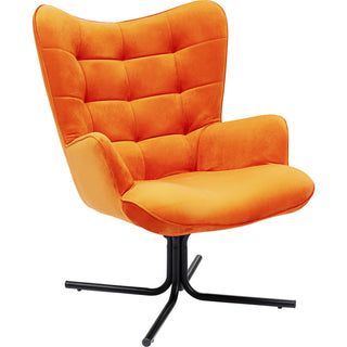 Swivel Armchair Oscar Velvet Orange - DEKOR