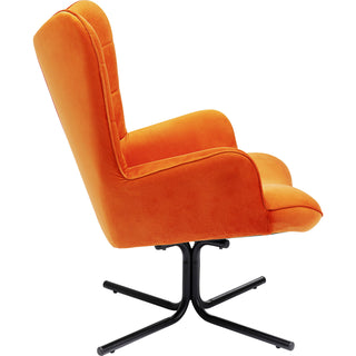 Swivel Armchair Oscar Velvet Orange - DEKOR
