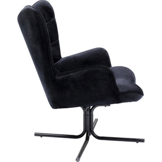 Swivel Armchair Oscar Velvet Black - DEKOR