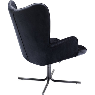 Swivel Armchair Oscar Velvet Black - DEKOR