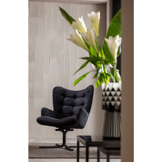 Swivel Armchair Oscar Velvet Black - DEKOR