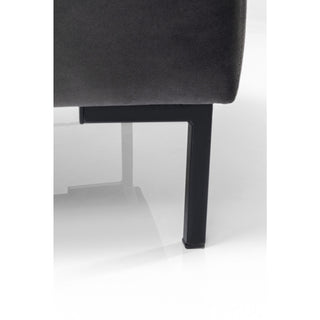 Stool Gianni Velvet Grey Black - DEKOR