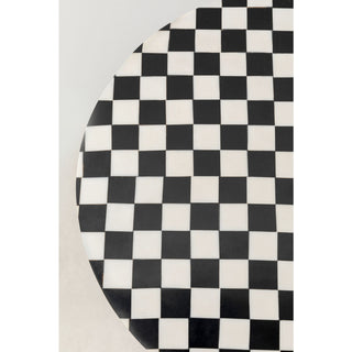 Side Table Domero Chess Black White Ø25cm - DEKOR