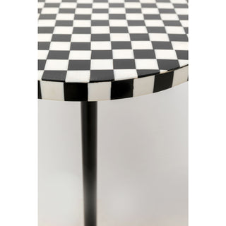 Side Table Domero Chess Black White Ø25cm - DEKOR