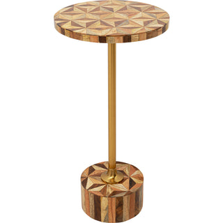 Side Table Domero Geo Brown Ø25cm - DEKOR