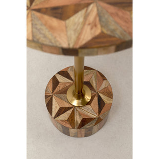 Side Table Domero Geo Brown Ø25cm - DEKOR