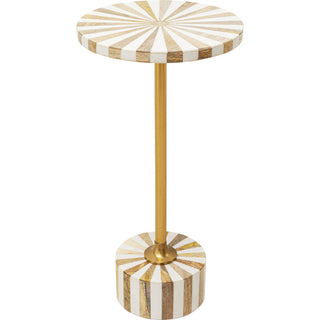 Side Table Domero Cirque Gold White Ø25cm - DEKOR