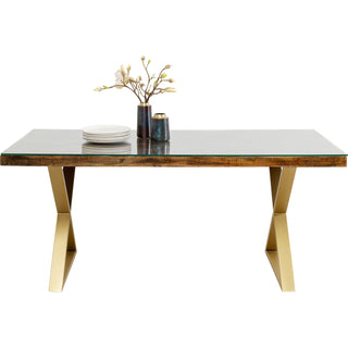 Table Conley Cross Brass 180x90cm KARE MIAMI