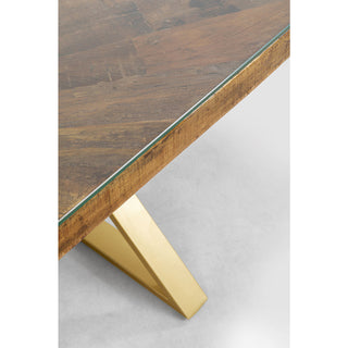 Table Conley Cross Brass 180x90cm KARE MIAMI
