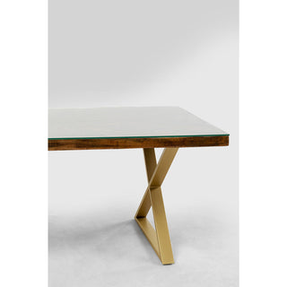 Table Conley Cross Brass 180x90cm KARE MIAMI