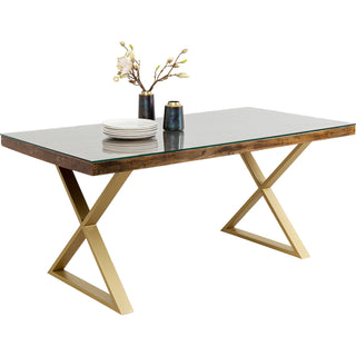 Table Conley Cross Brass 180x90cm KARE MIAMI