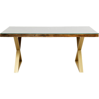 Table Conley Cross Brass 180x90cm KARE MIAMI