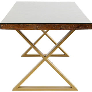 Table Conley Cross Brass 180x90cm KARE MIAMI