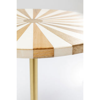 Side Table Domero Cirque Gold White Ø40cm - DEKOR