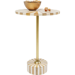 Side Table Domero Cirque Gold White Ø40cm - DEKOR