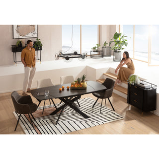 Extension Table Twist Black 120(30+30)x90cm - DEKOR