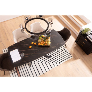 Extension Table Twist Black 120(30+30)x90cm - DEKOR