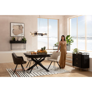 Extension Table Twist Black 120(30+30)x90cm - DEKOR