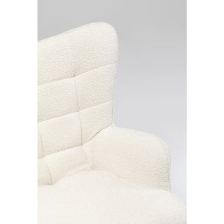 Swivel Armchair Oscar Boucle Cream - DEKOR