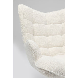 Swivel Armchair Oscar Boucle Cream - DEKOR