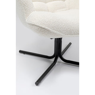 Swivel Armchair Oscar Boucle Cream - DEKOR